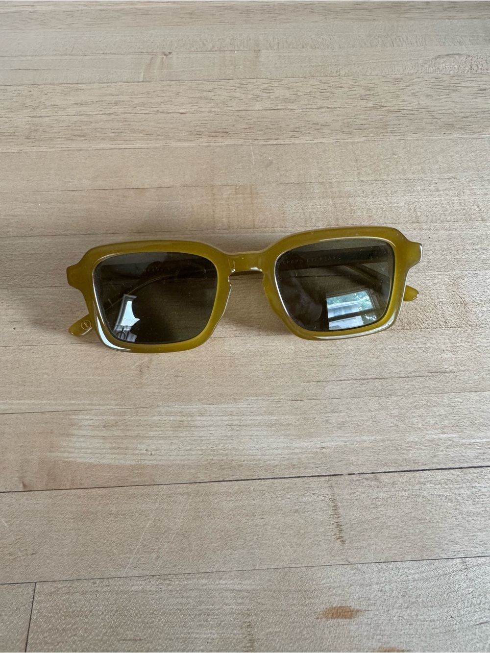 Crap Eyewear Olive Green Square Sunglasses